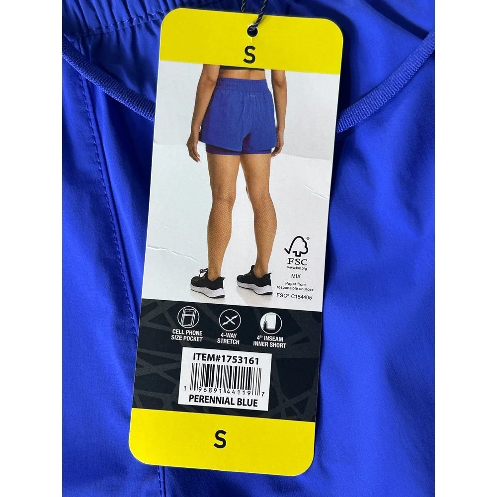 Spyder Active Mens Perennial Blue 2-in-1 Running Shorts Small 1753161 NWT‎